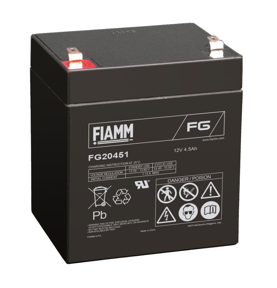 Fiamm FG20451 Blýsýrurafhlöða 12V 4,5Ah – Faston 187 tengi