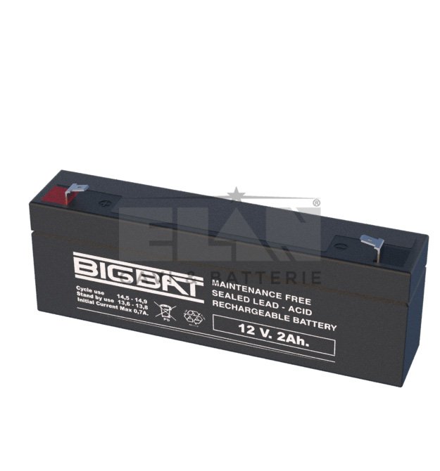 BIGBAT Blýsýrurafhlöða 12V 2Ah – T1 tengi