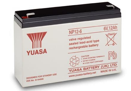 Yuasa NP12-6SL Blýsýrurafhlöða 6V 12Ah – F187 tengi