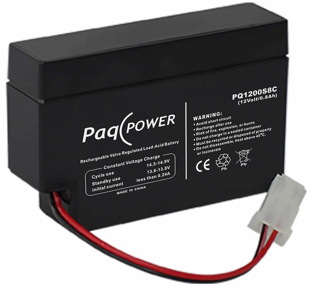 PaqPower PQ1200S8C Blýsýrurafhlöða 12V 0,8Ah – Með vír og tengi