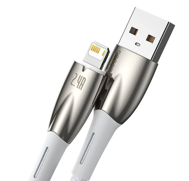 iPhone Lightning Hleðsusnúra 2m með ljósi – 2,4A