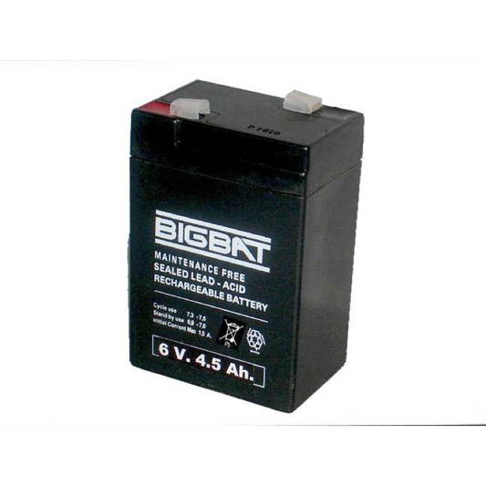 BIGBAT Blýsýrurafhlöða 6V 4,5Ah – F187 tengi