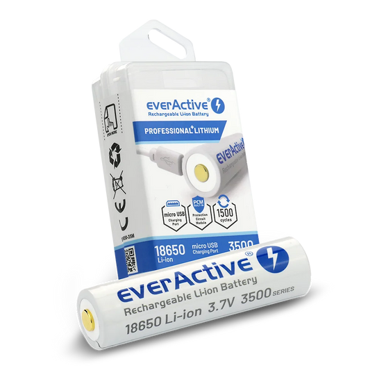 18650 everActive 3.7V 3200mah m/snúru