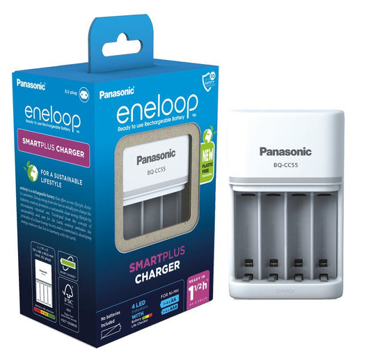 Panasonic Eneloop BQ-CC55 Hleðslutæki fyrir 1-4 stk AA/AAA