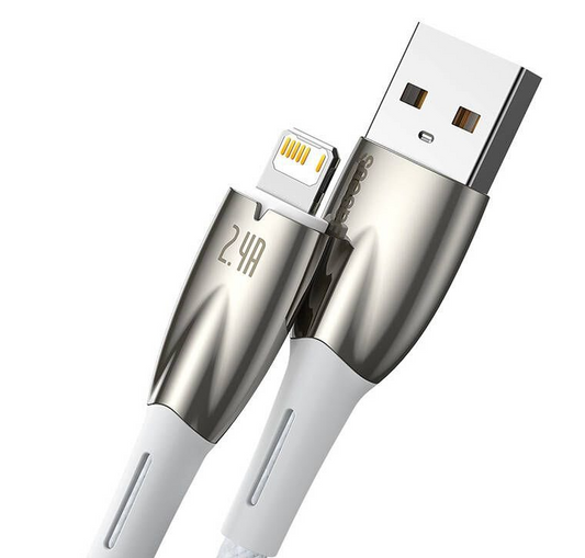 iPhone Lightning Hleðsusnúra 2m með ljósi – 2,4A