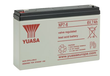 Yuasa NP7-6 Blýsýrurafhlöða 6V 7Ah – F187 tengi