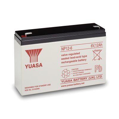 Yuasa NP12-6SL Blýsýrurafhlöða 6V 12Ah – F187 tengi