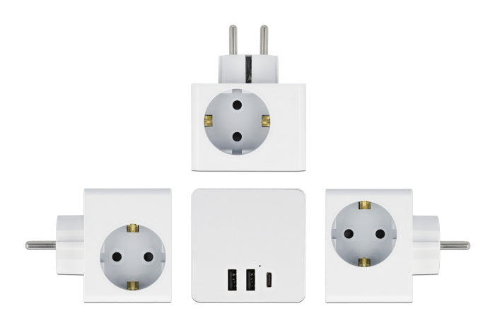 Fjöltengi kubbur 2xUSB + 1xC Port