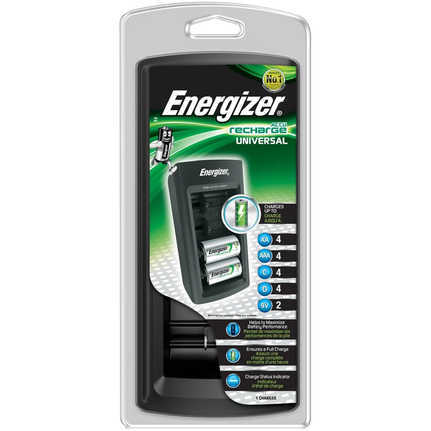 Universal Energizer D/C/AA/AAA 9V hl.tæki