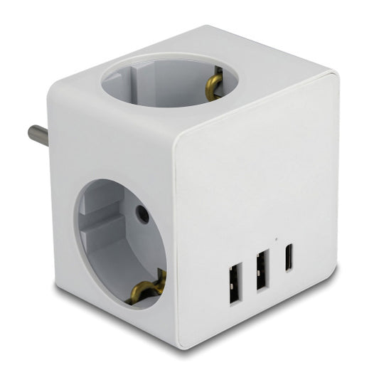 Fjöltengi kubbur 2xUSB + 1xC Port