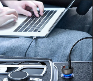 Hraðhleðslukubbur í bíl USB-C og USB 65w